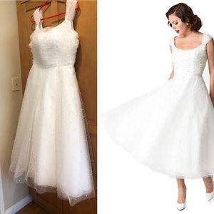 VOODOO VIXEN BRIDAL WEDDING TEA LENGTH GOWN